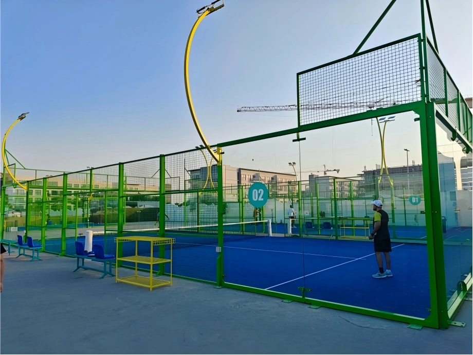 Dubai padel court project with artificial turf and complete court system